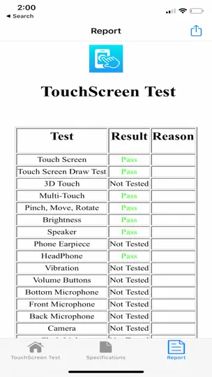 Скриншот Touchscreen Test на iPhone 10