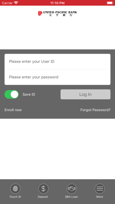 United Pacific Bank Screenshot