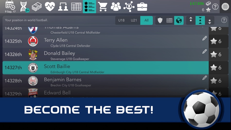 #7. Football Superstar (iOS) 作者: Lazy Boy Developments