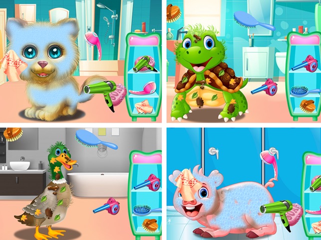 Wash and Treat Pets : help fluffy cats and puppies ! educational Kids Game  - FREE::Appstore for Android