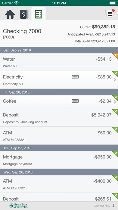 SBT Commercial Cash Management Screenshot