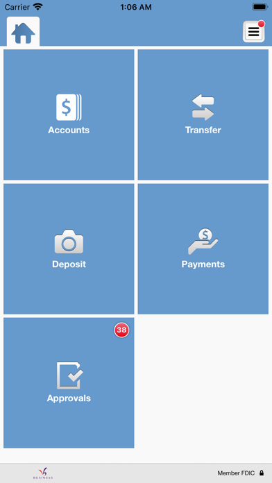 VisionBank Business Banking Screenshot