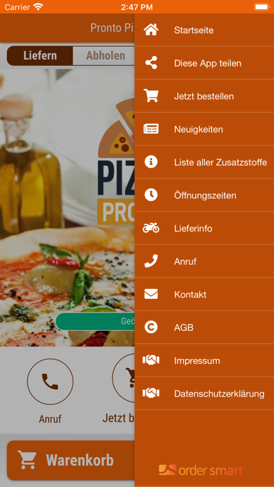 Pizzaservice Pronto Screenshot