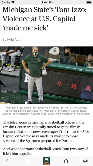Spartans Basketball News Screenshot