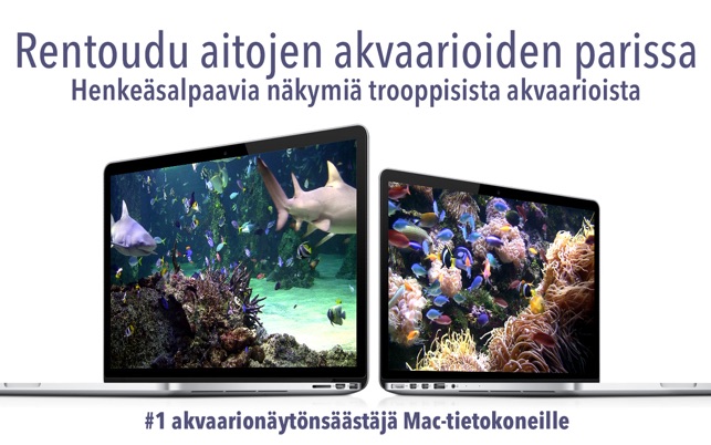 Akvaario HD+: Näytönsäästäjä Mac App Storessa