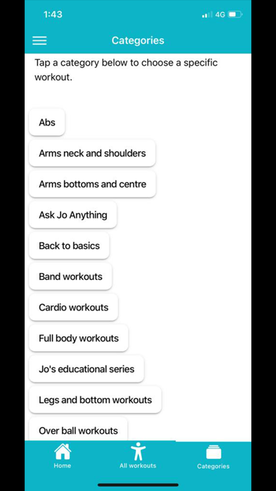 Jo Tuffrey Weekly Workout Club Screenshot