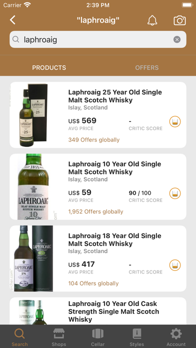 WhiskeySearcher Screenshot