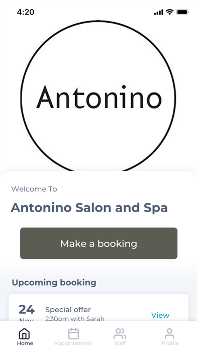 Antonino Salon and Spa Screenshot