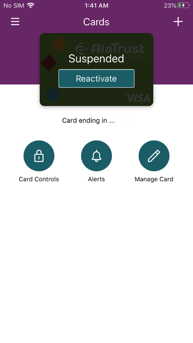 AlaTrust Card Controls screenshot 2