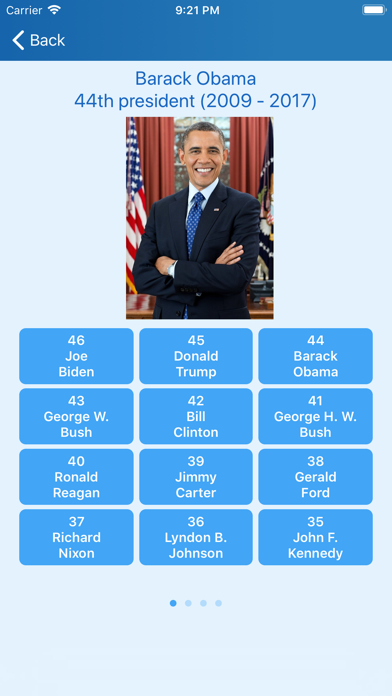 Presidents of the USA - quiz Screenshot