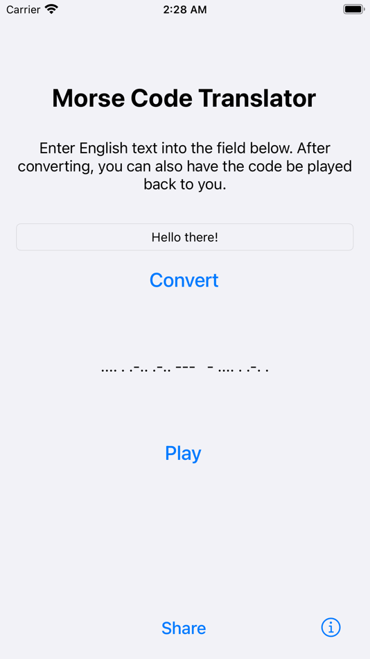 Morse Code Translator (iOS) Podle: Matthew McDonnell Morse Code Translator (iOS) Podle: Matthew McDonnell