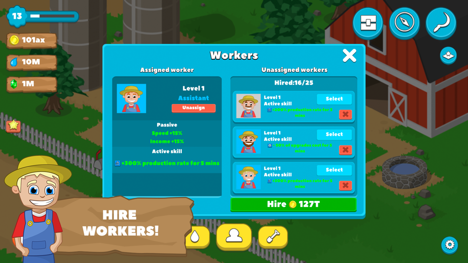 #3. Farm and Fields - Idle Tycoon (iOS) Podle: Semyon Popov