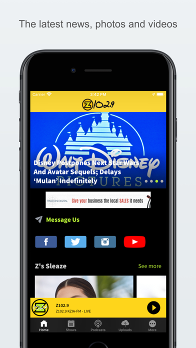 Z102.9 KZIA-FM Screenshot