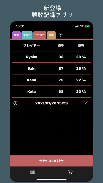 Screenshot #1 pour Winote - 勝敗記録ノート
