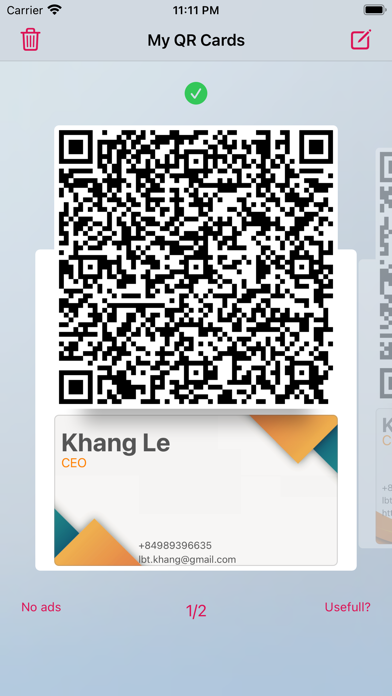 Contactless Business Card Screenshot