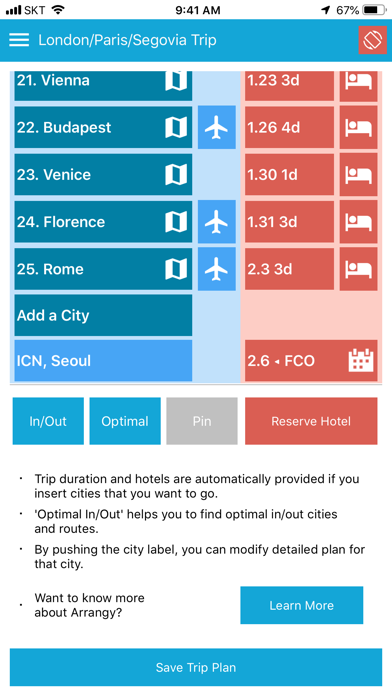 Arrangy - Optimal Trip Planner Screenshot