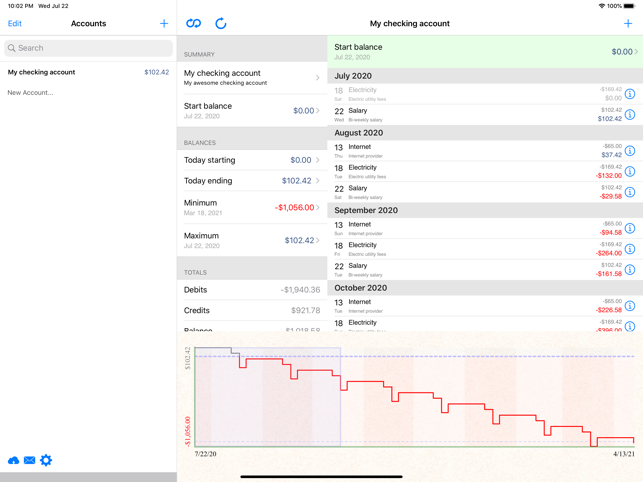 Cashflows Screenshot