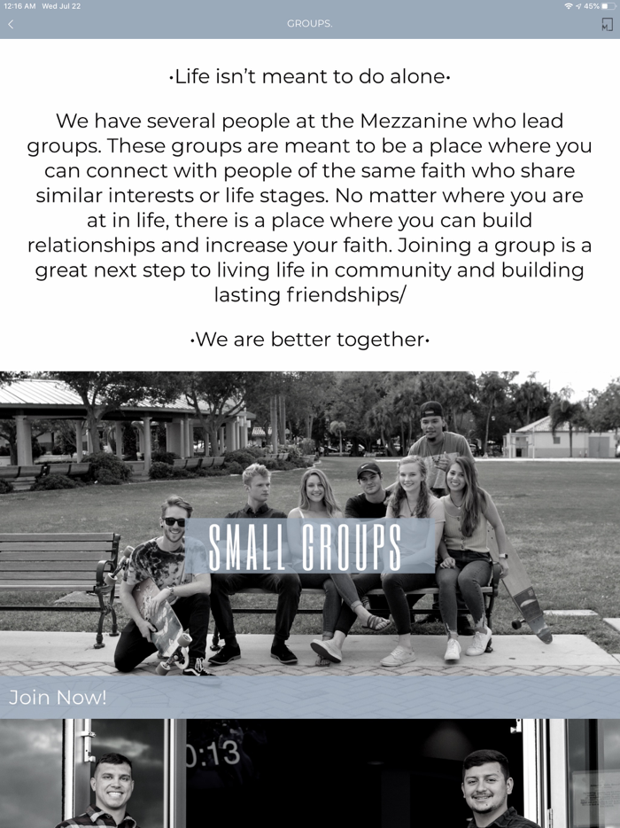 Mezzanine Church app