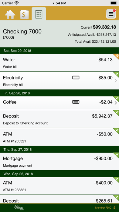 Mid America Bank Business Screenshot