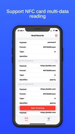 Screenshot von NFC Commander - Reader Writer auf dem iPhone 1