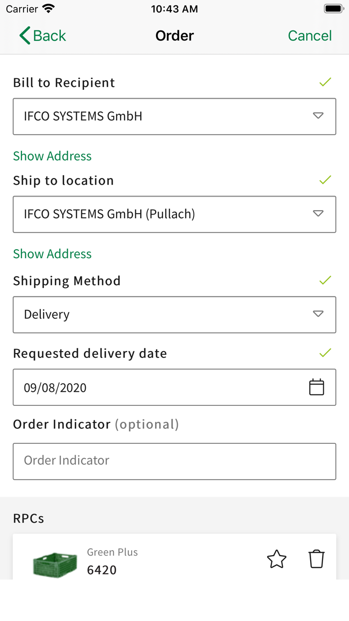 MyIFCO™ order app