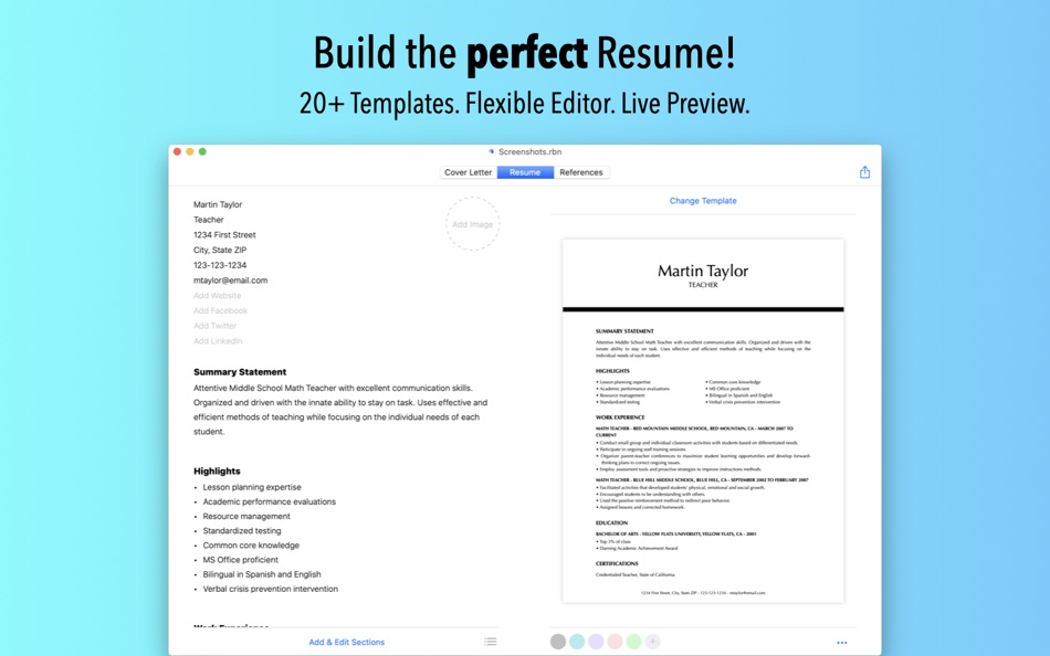 Resume Builder by Nobody - 2.0.0 - (macOS)