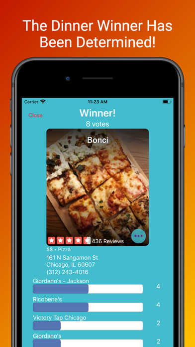 Dinner Winner Screenshot