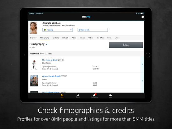 IMDbPro iPad app afbeelding 2