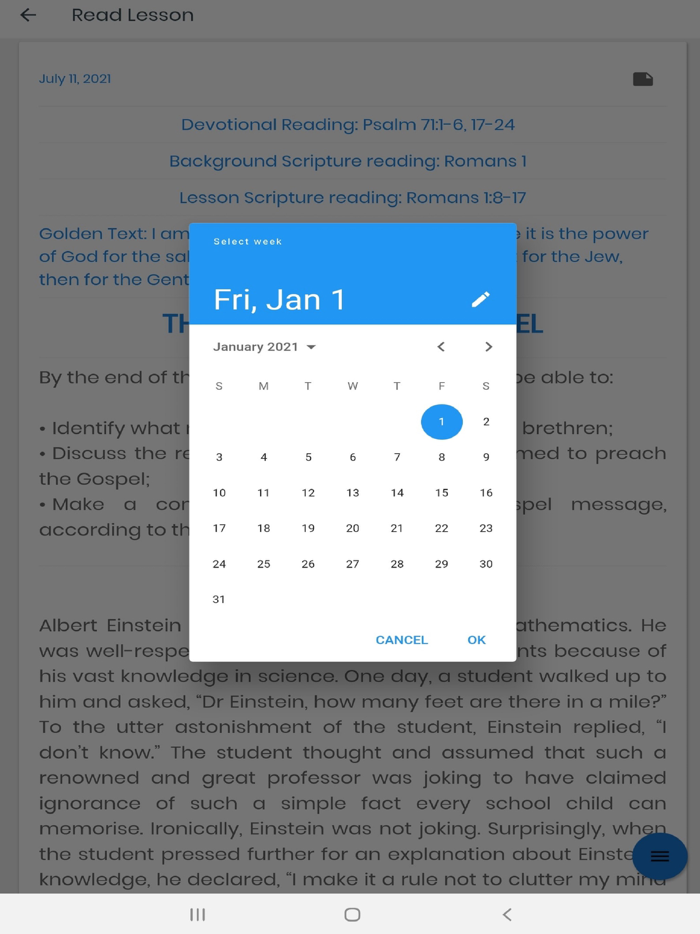 Sunday School Lessons 2021