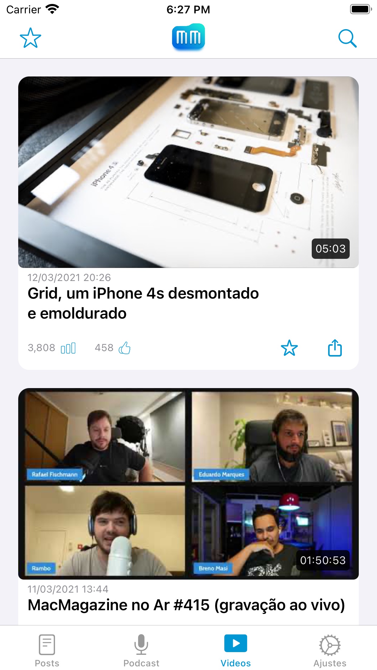 Screenshot do app MacMagazine