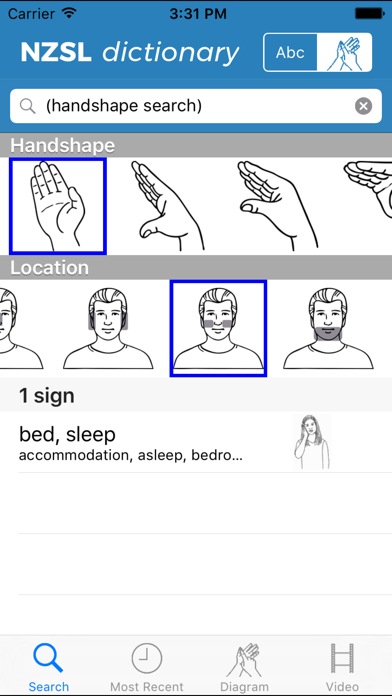 NZSL Dictionary Screenshot