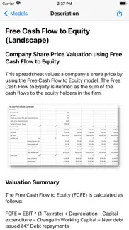 finance spreadsheet models iphone screenshot 1