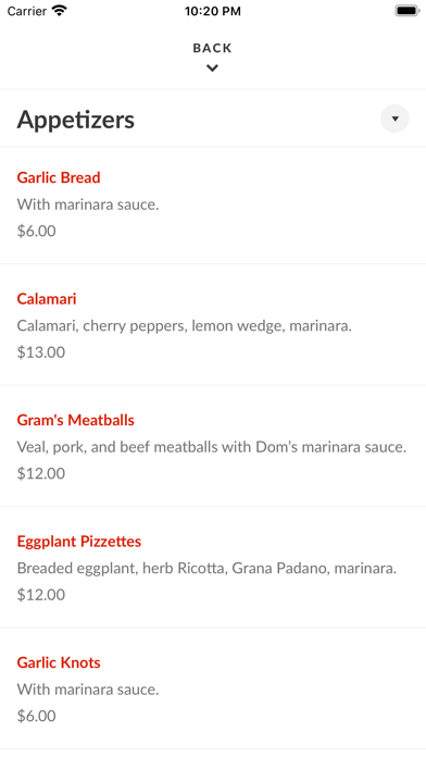 Dom DeMarco's Pizzeria & Bar Screenshot