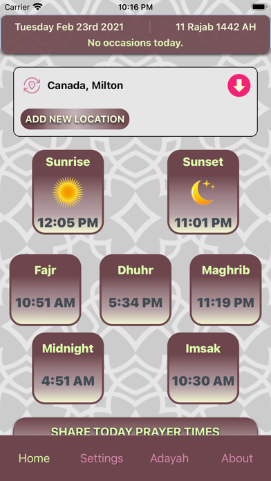 Shia Prayer Times Screenshot