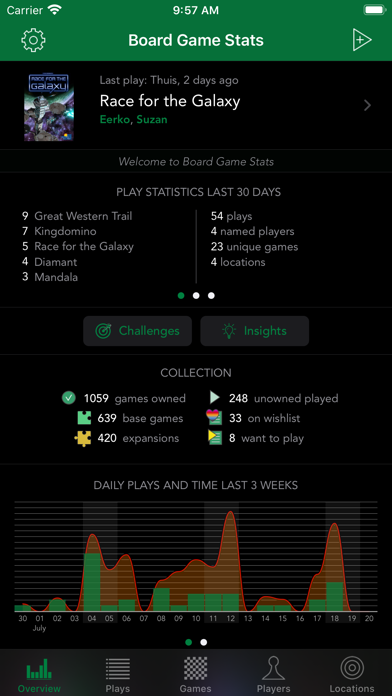 Board Game Stats Screenshot