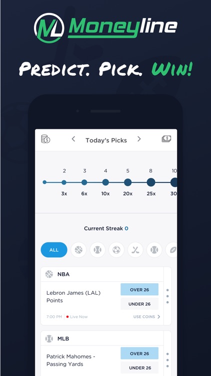 MoneyLine: Sports Pick'Em Game
