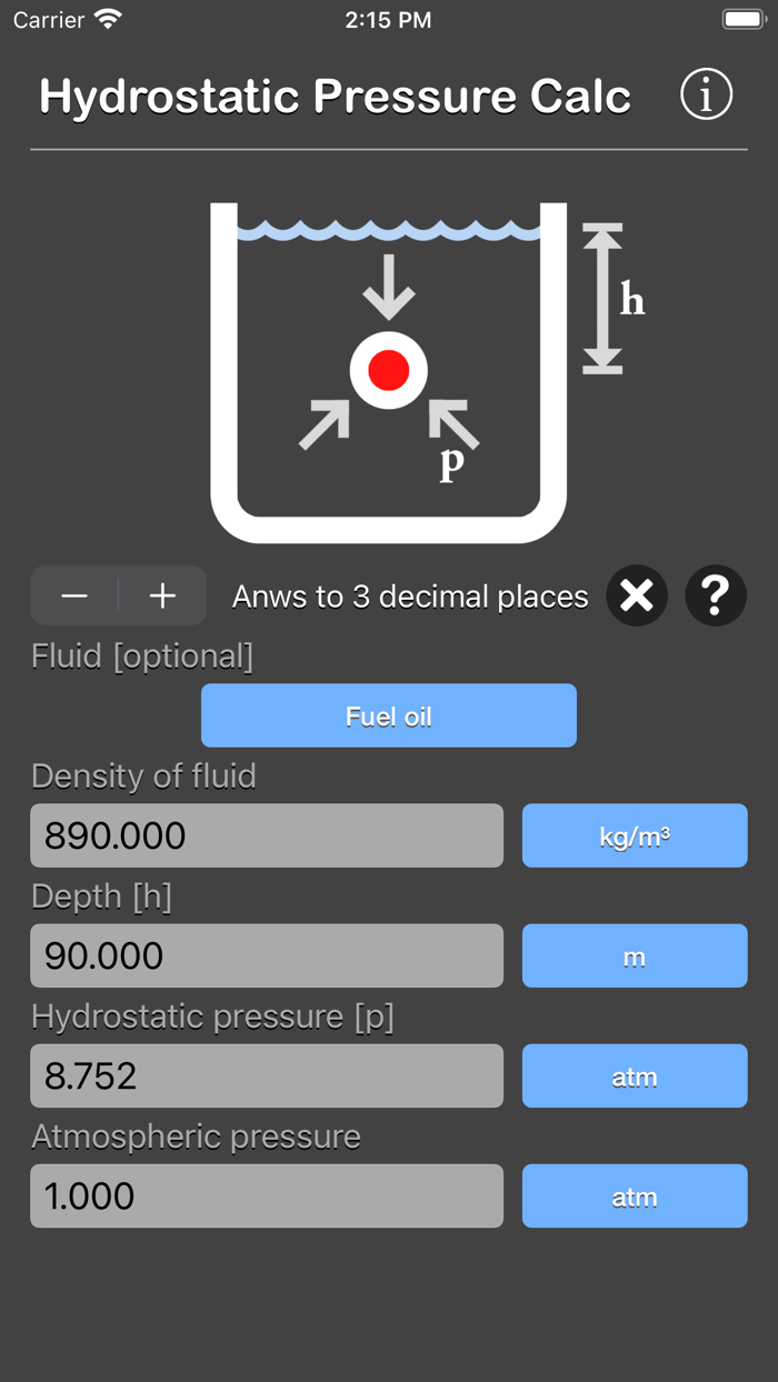 Hydrostatic Pressure Calc