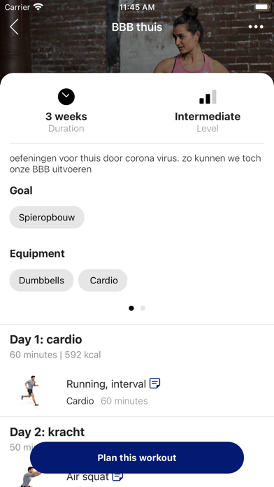 Sportstudio Workout Screenshot