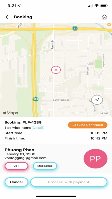 LuxPro Service Booking Screenshot