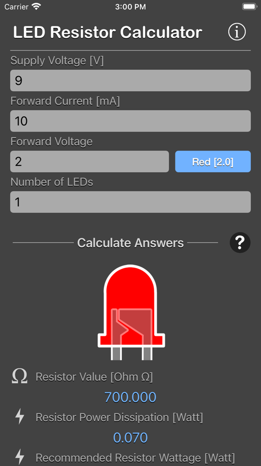 #1. LED Resistor Calculator Plus (iOS) 由: Nitrio