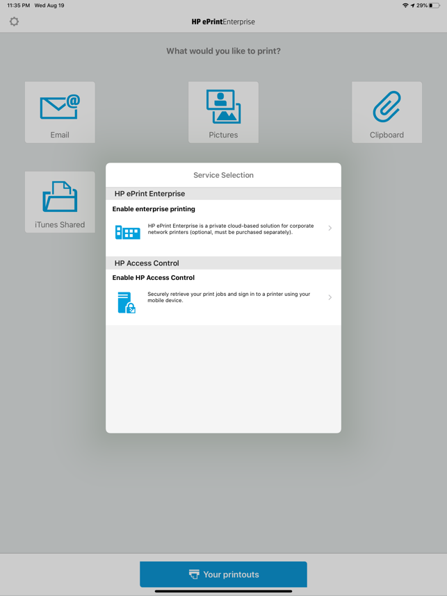 ‎HP ePrint Enterprise Screenshot