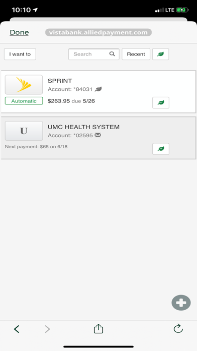 Vista Bank Mobile Banking Screenshot
