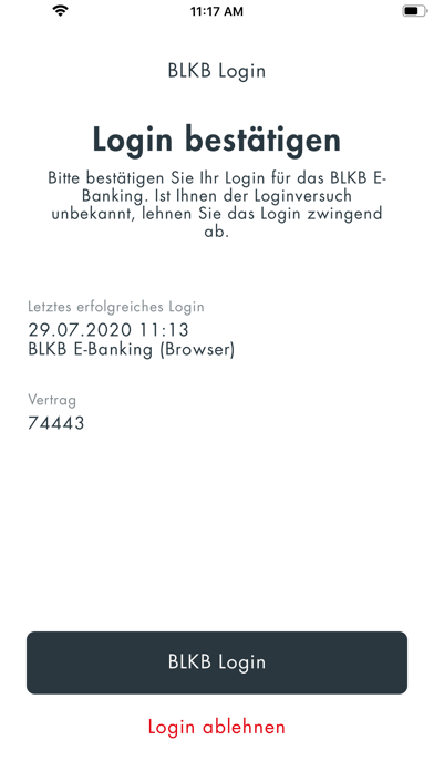 BLKB Login Screenshot