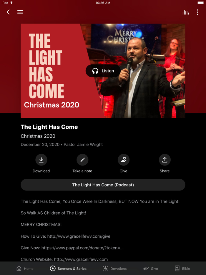 GRACE LIFE CHURCH APP