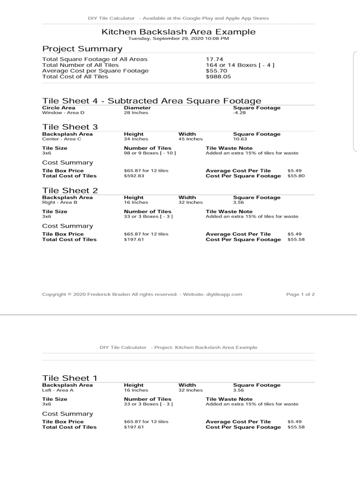 DIY Tile Calculator Pro