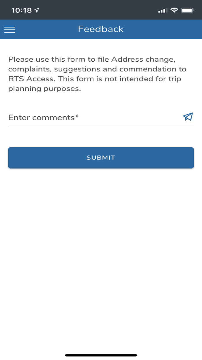 RTS Access Ride Request