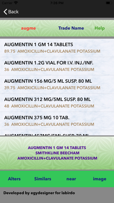 Drug eye index Screenshot