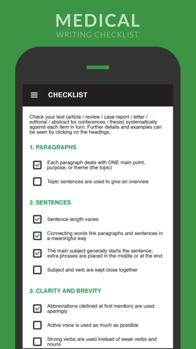 Medical Writing Checklist screenshot 2