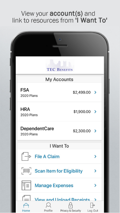 TEC Claims Screenshot