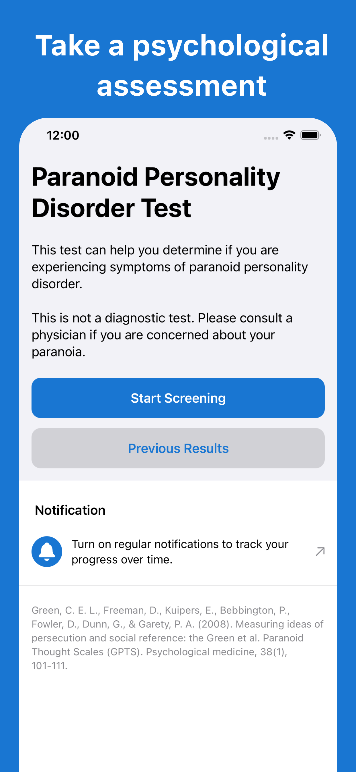 Paranoid Personality D. Test